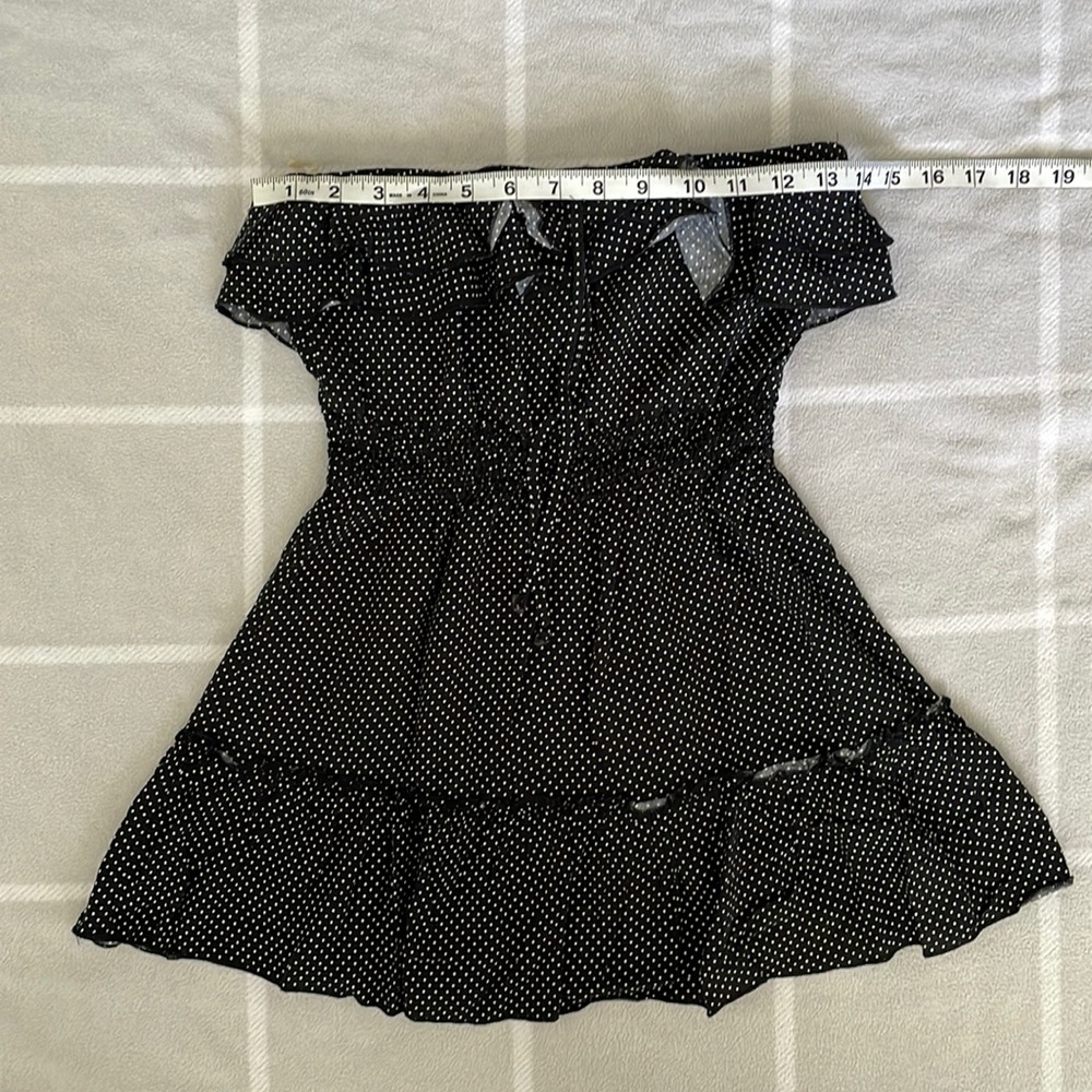Sexy Polka Dot Off Shoulder Summer Beach Ruffle Blouse Extra Small